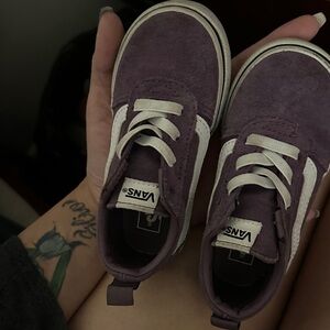 Vans Toddler Pull-On Sneakers in Purple and White